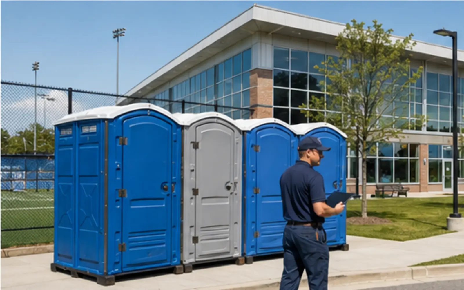 Portable restroom delivery and service-access planning example for Auburn, Washington