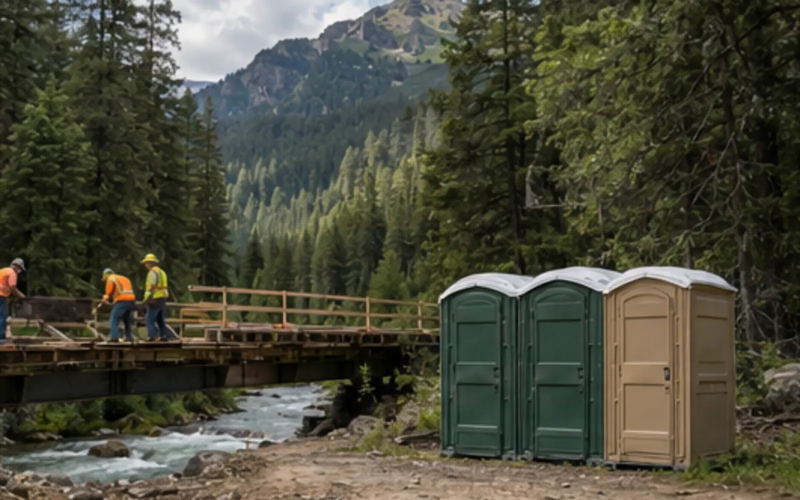 Construction-site portable toilet planning example for Bellevue, Washington