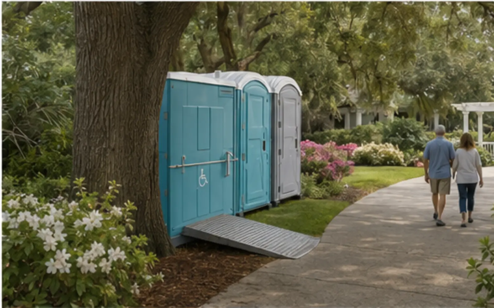Accessible portable restroom and handwashing planning example for Bremerton, Washington