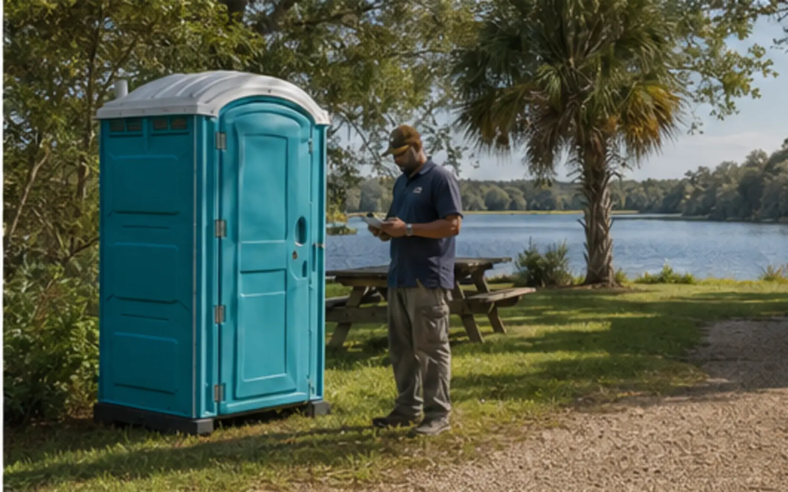 Portable restroom delivery and service-access planning example for Kent, Washington