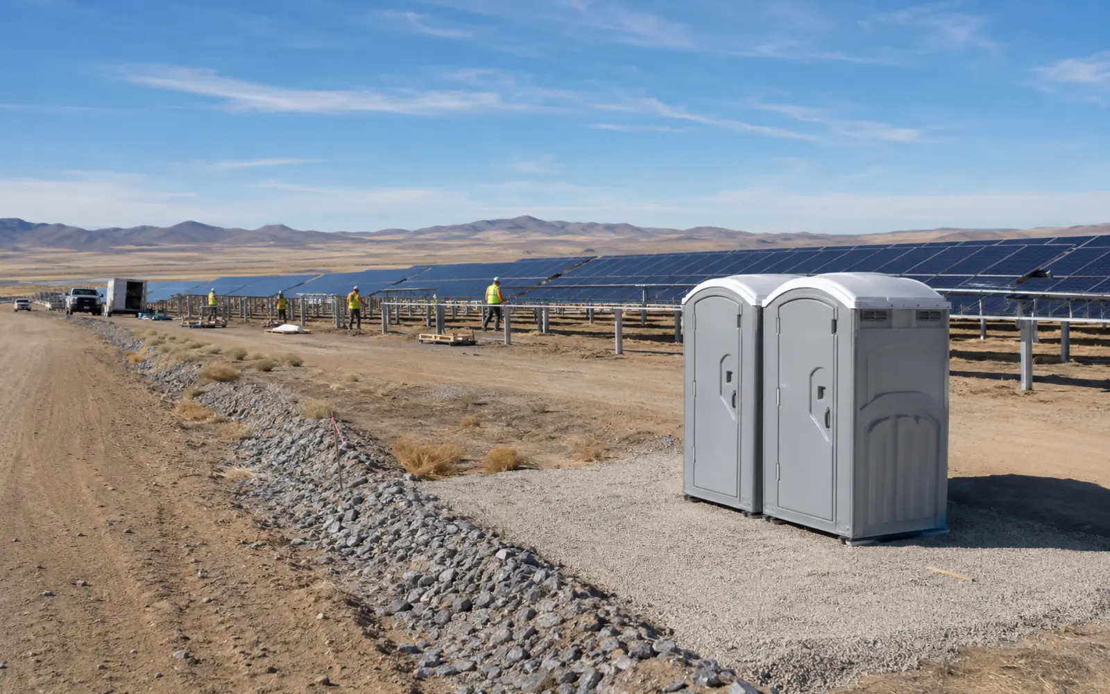 Construction-site portable toilet planning example for Lakewood, Washington