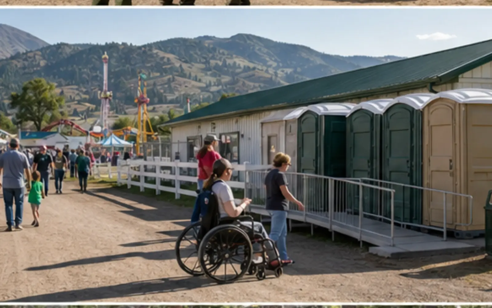 Accessible portable restroom and handwashing planning example for Redmond, Washington