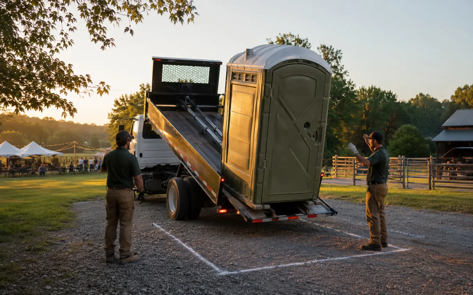 Portable restroom delivery and service-access planning example for Renton, Washington