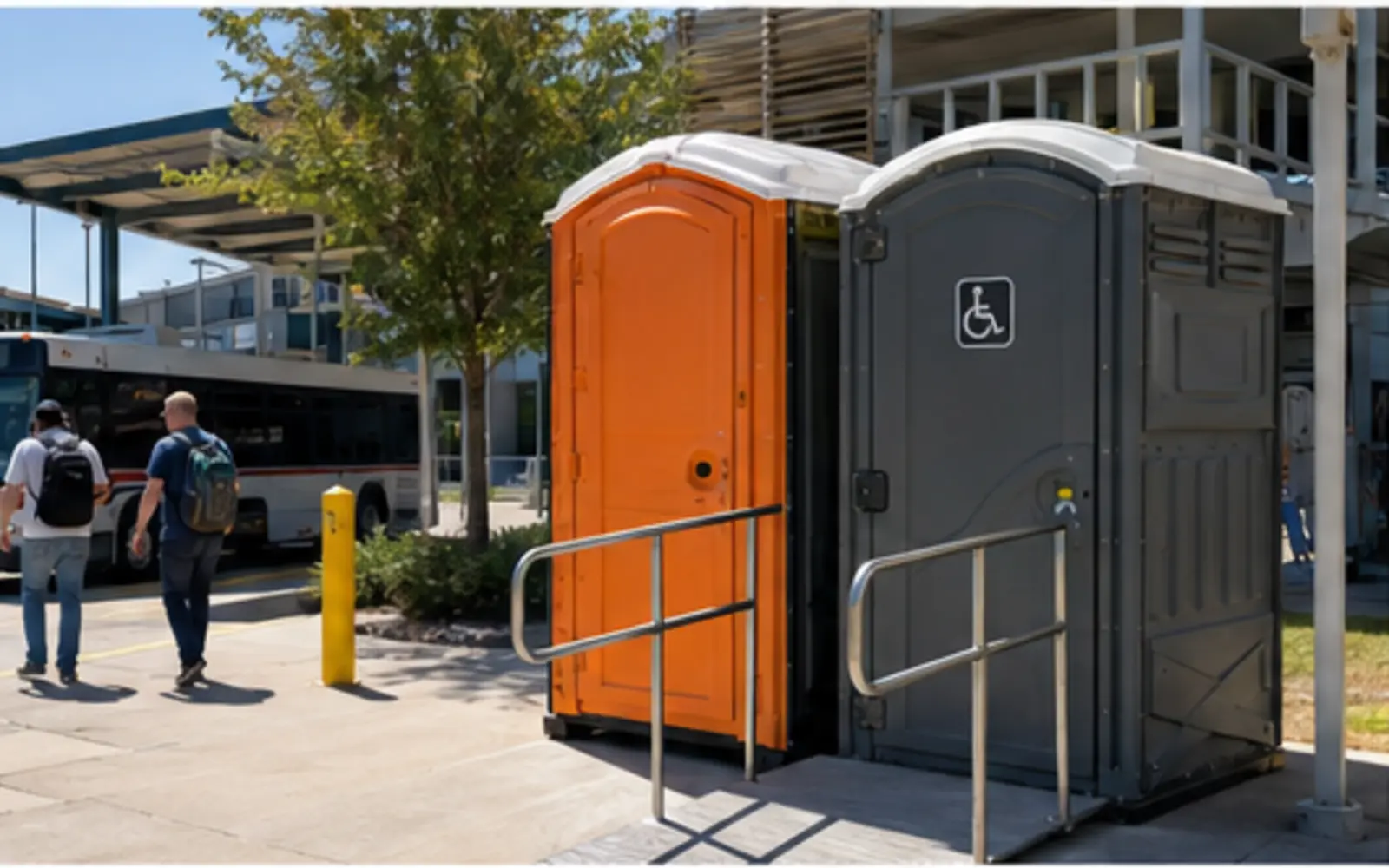 Accessible portable restroom and handwashing planning example for Richland, Washington