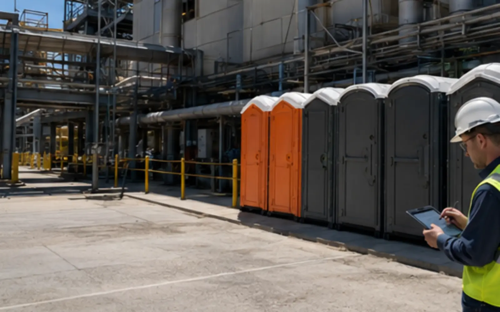 Portable restroom delivery and service-access planning example for Richland, Washington