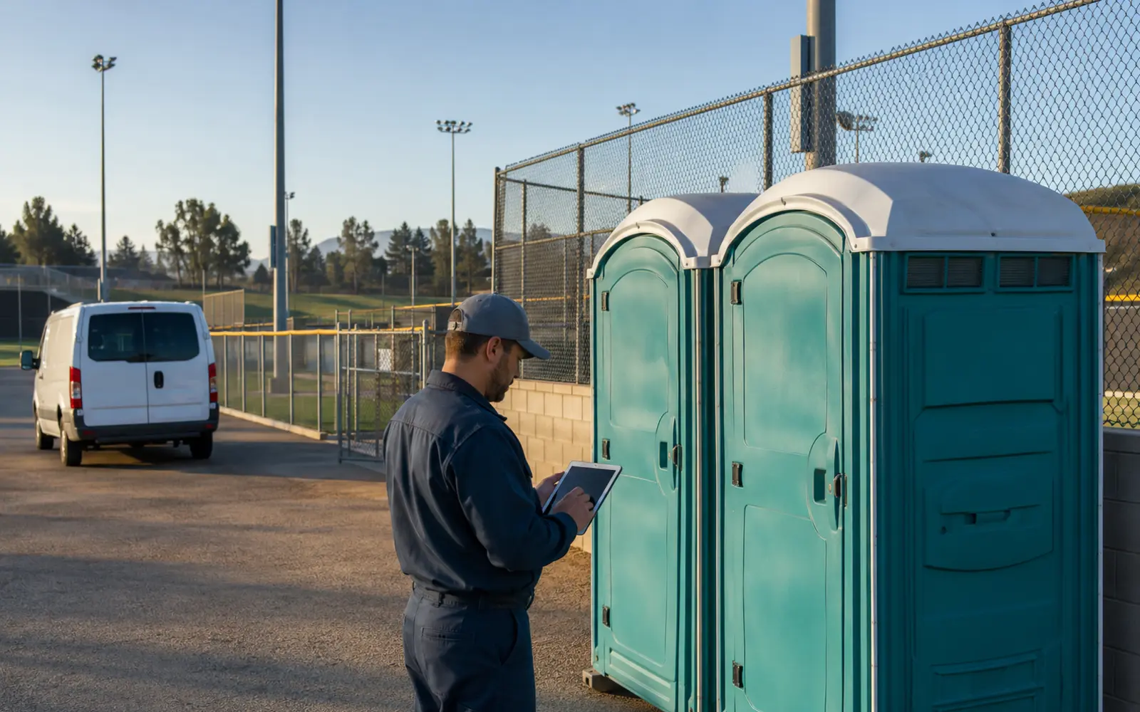 Portable restroom delivery and service-access planning example for Spokane, Washington