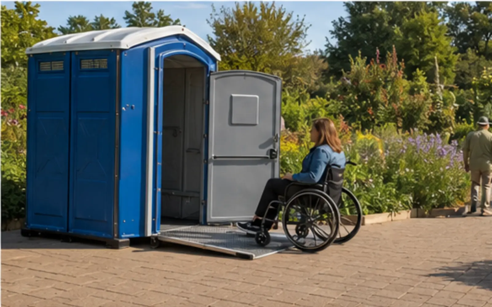 Accessible portable restroom and handwashing planning example for Tacoma, Washington