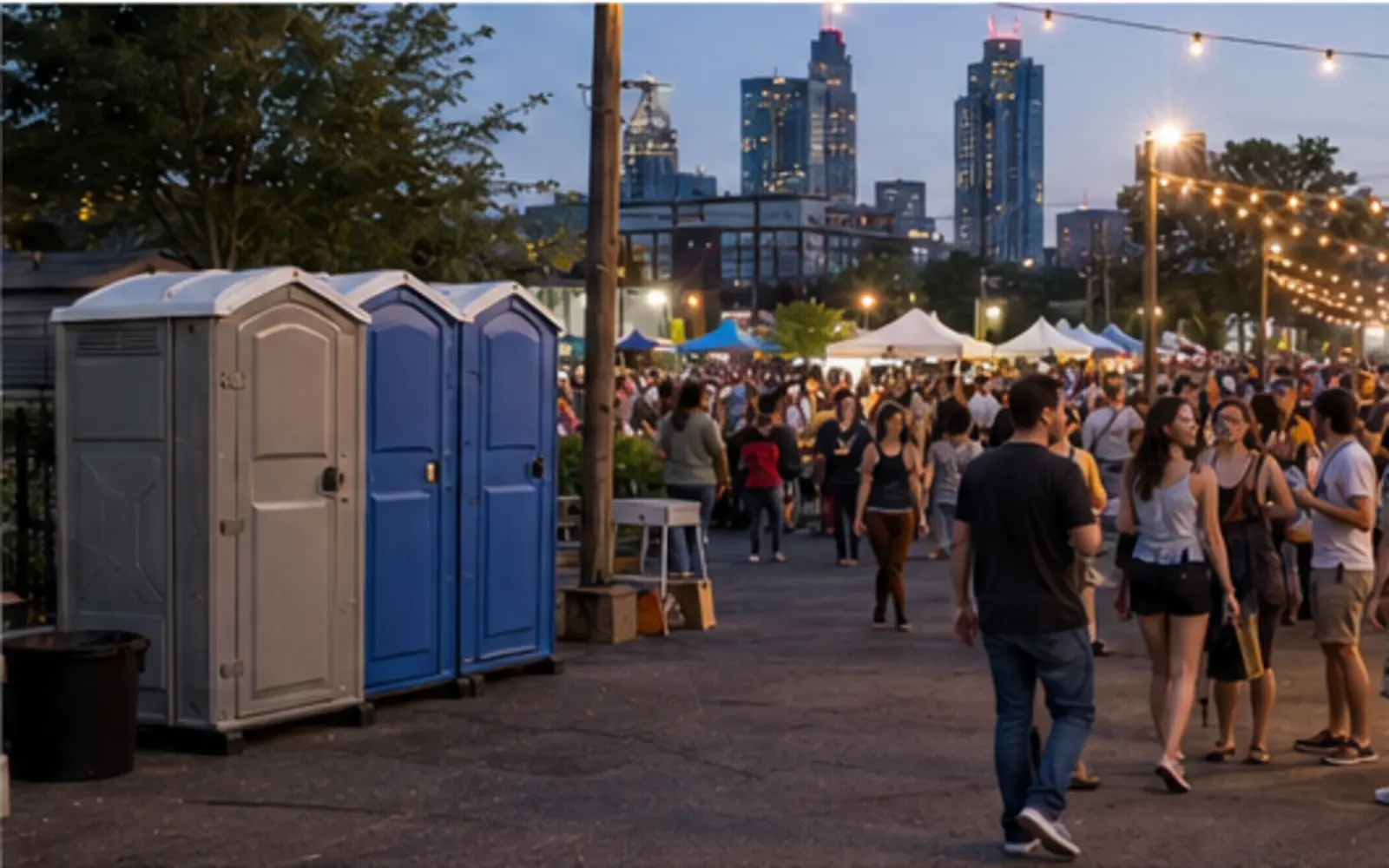 Outdoor event portable restroom planning example for Tacoma, Washington