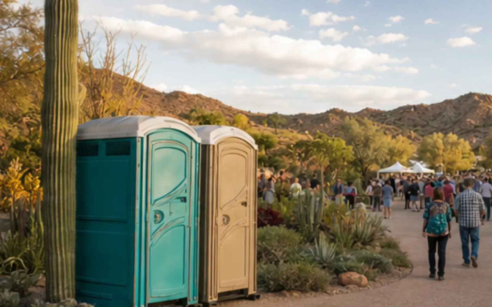 Portable restroom planning scene for customers in Edmonds, Washington
