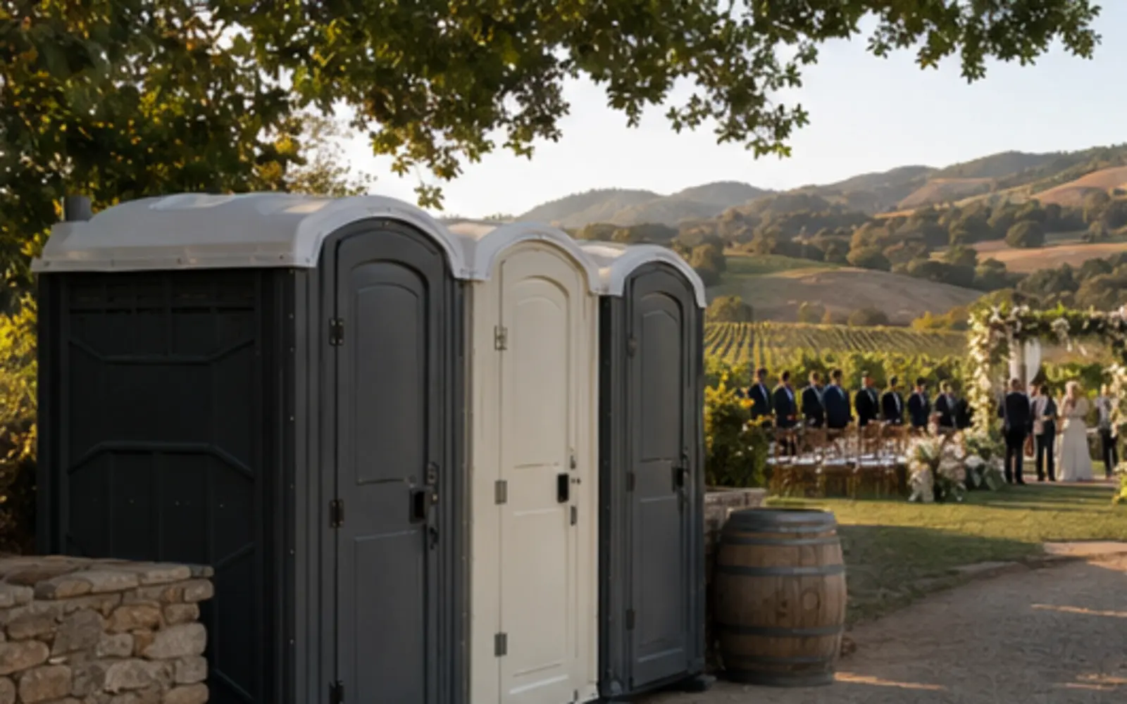 Portable restroom planning scene for customers in Kirkland, Washington
