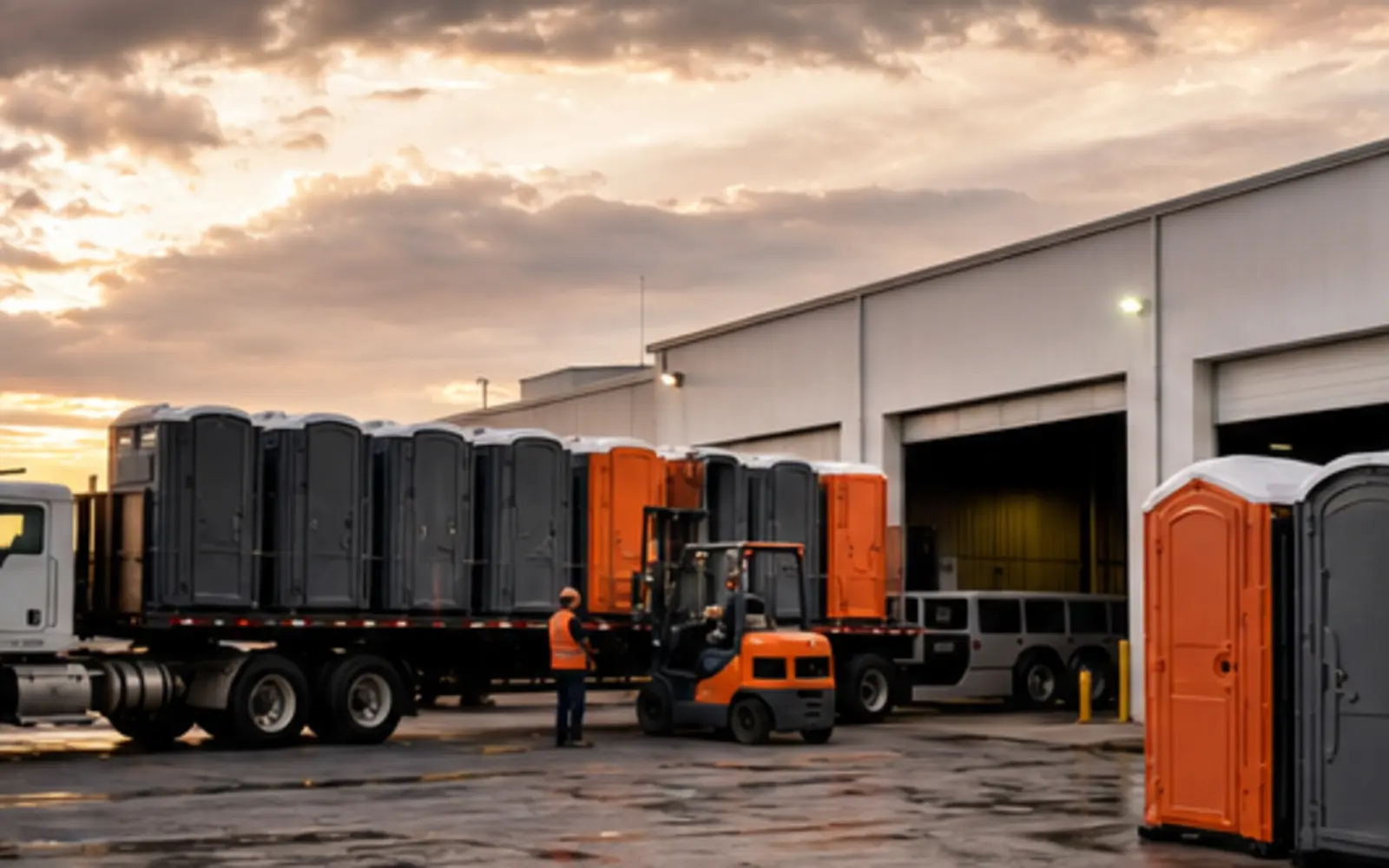 Portable restroom planning scene for customers in Richland, Washington